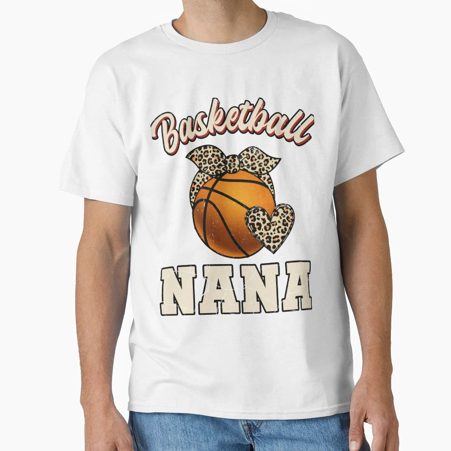 Basketball Nana Leopard Basketball T-Shirt - Graphic Print for Adults - T-Shirt, Sweatshirt, Hoodie