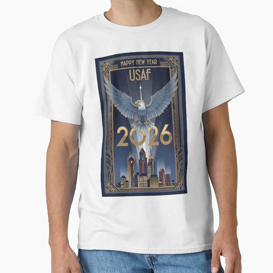 Usaf Art Deco New Year T-Shirt - Minimalist Print Men Women - T-Shirt, Sweatshirt, Hoodie