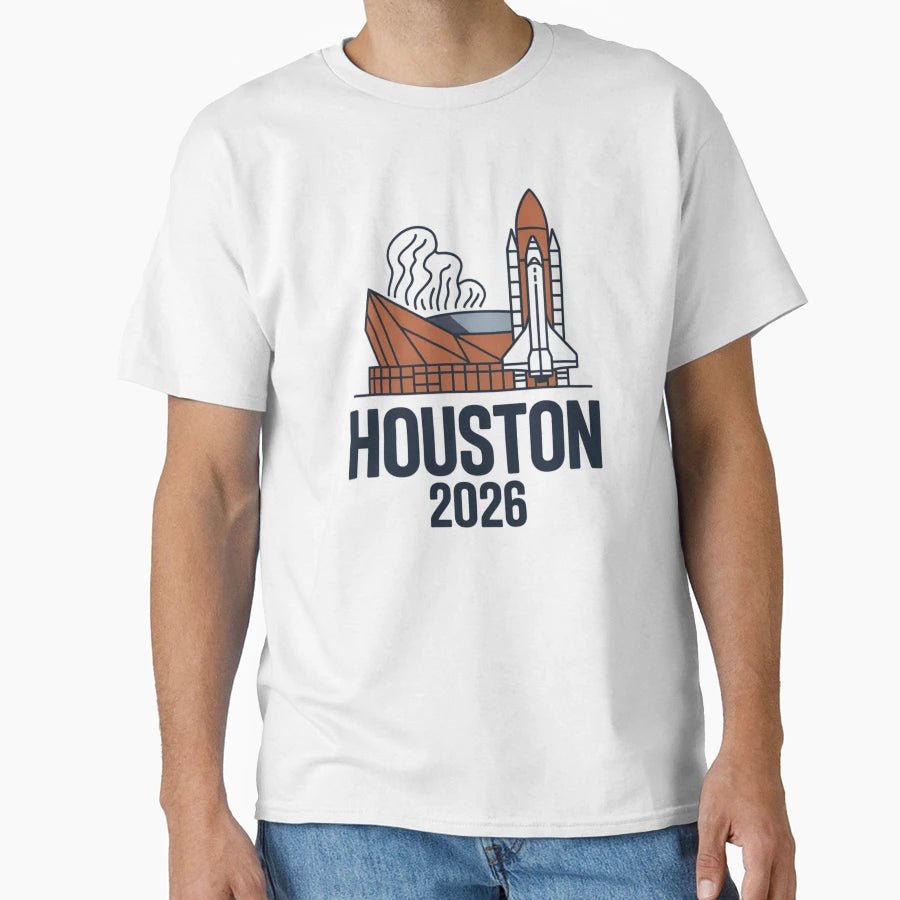 Houston 2026 Space Shuttle Football T-Shirt - Fun Novelty Design Men Women - T-Shirt, Sweatshirt, Hoodie