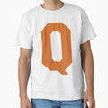 Alphabet Orange Q Sports Letter Q T-Shirt - Minimalist Print Unisex - T-Shirt, Sweatshirt, Hoodie