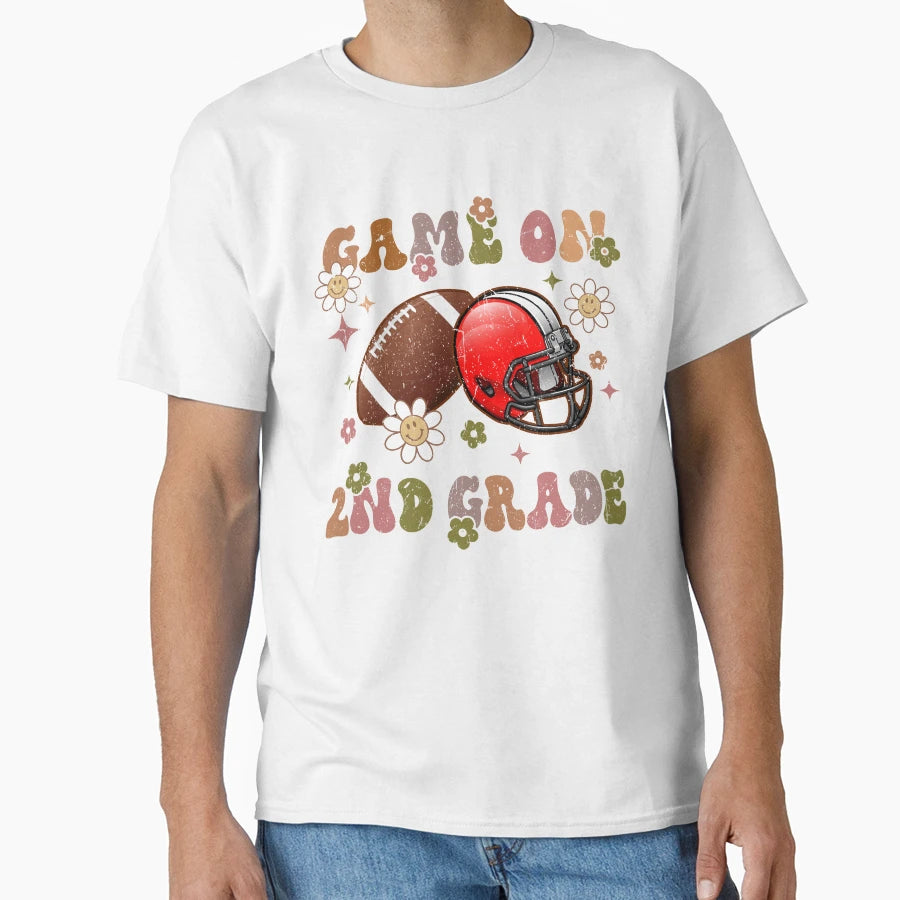 Game 2Nd Grade Football Back To T-Shirt - Aesthetic Graphic for Adults - T-Shirt, Sweatshirt, Hoodie