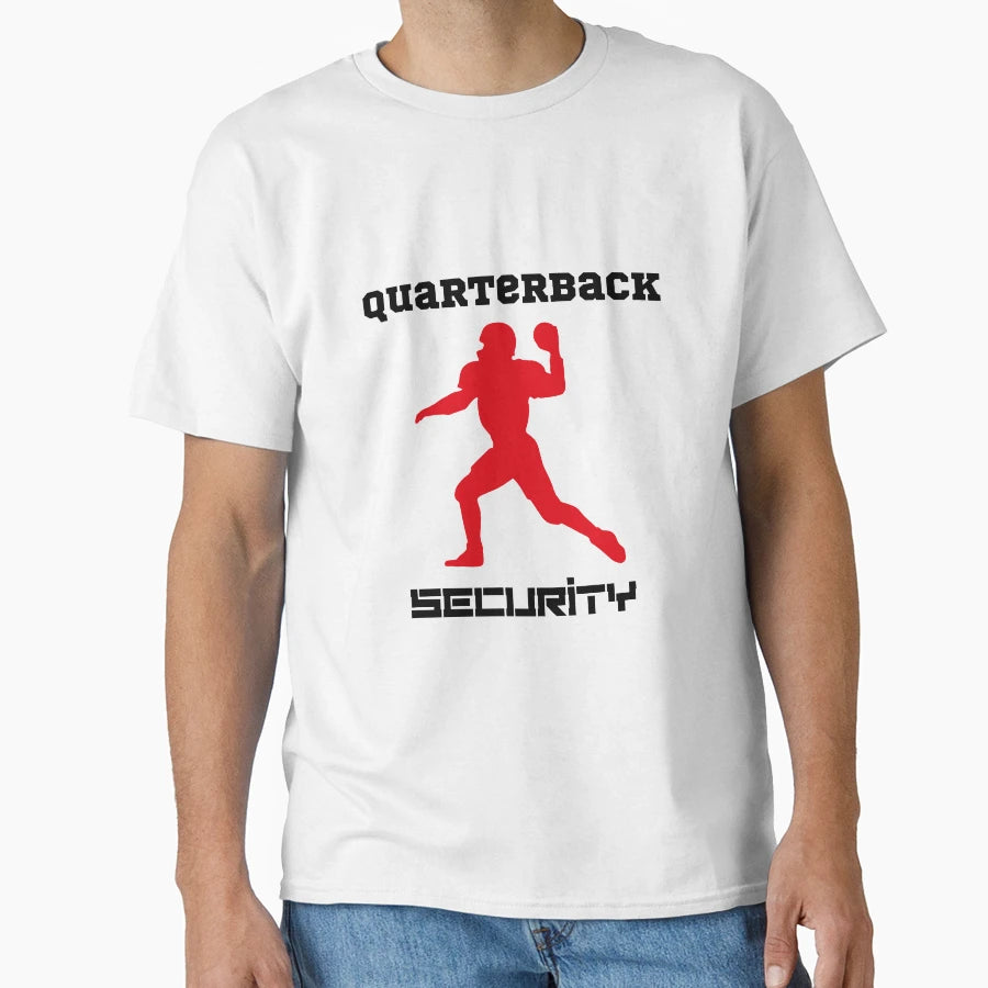 Quarterback Security Red T-Shirt - Unique Graphic Men Women - T-Shirt, Sweatshirt, Hoodie