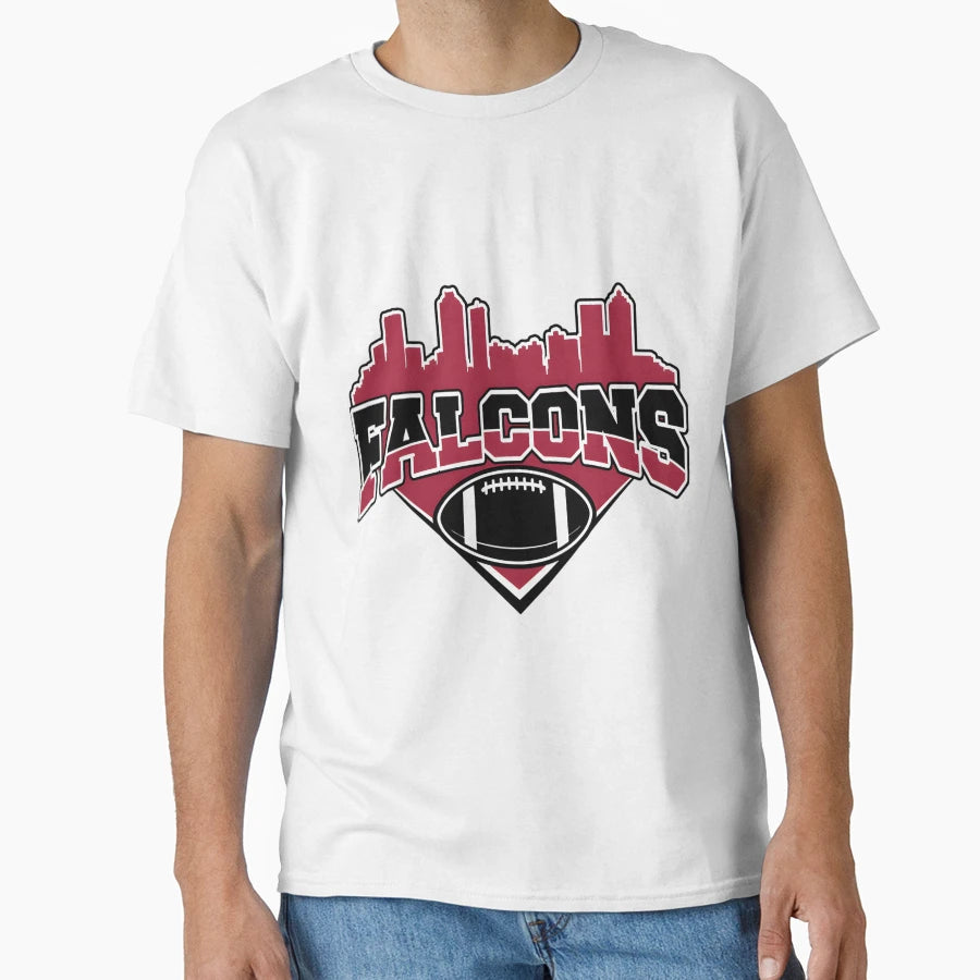 Falcons Football Skyline Football Team T-Shirt - Custom Art Print Men Women - T-Shirt, Sweatshirt, Hoodie
