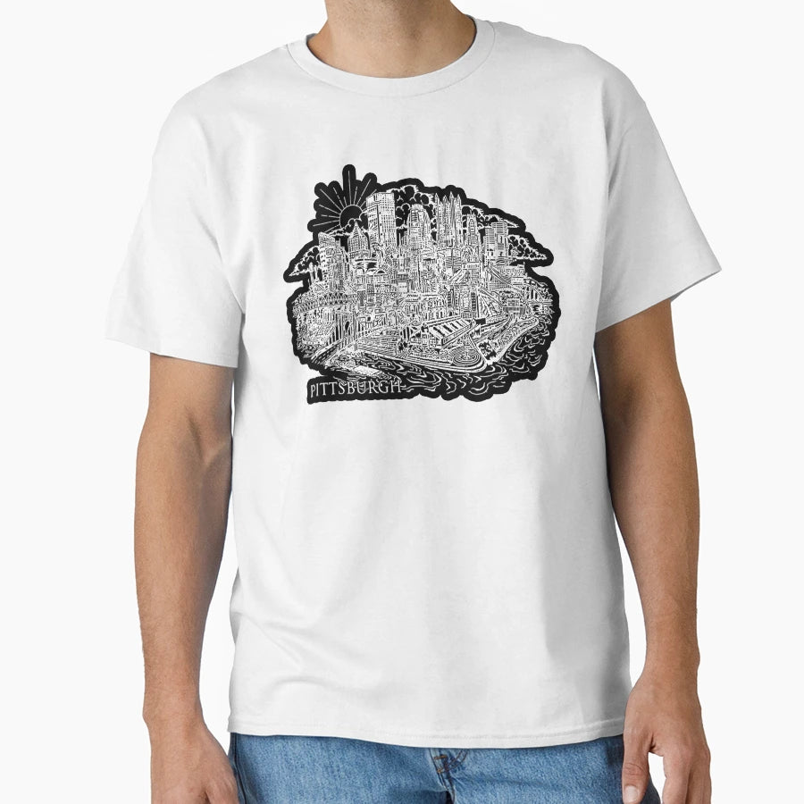 Pittsburgh Is Steel City T-Shirt - Minimalist Print Men Women - T-Shirt, Sweatshirt, Hoodie