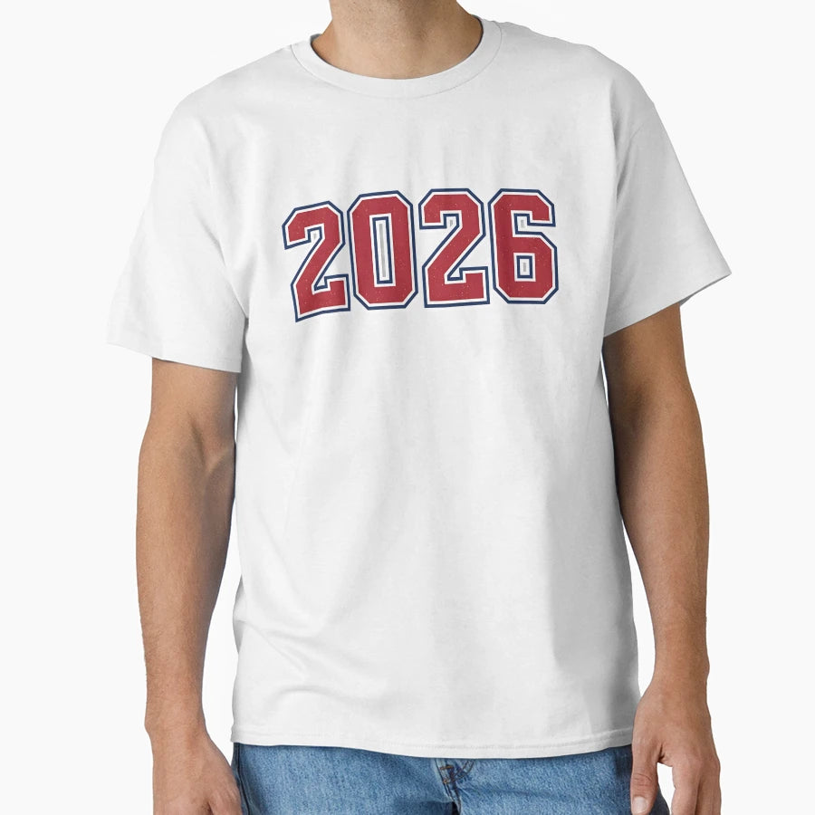 Red 2026 Collegiate Varsity Athletic T-Shirt - Unique Graphic Unisex - T-Shirt, Sweatshirt, Hoodie