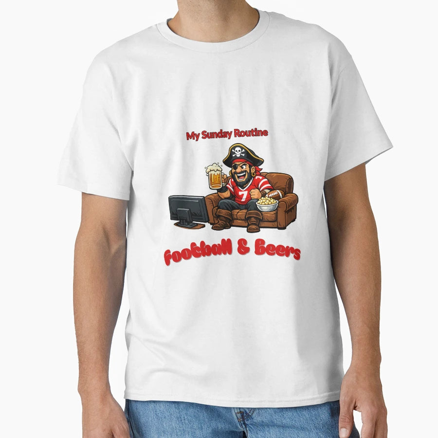 Tampa Bay Buccaneers Sunday Routine T-Shirt - Graphic Print for Adults - T-Shirt, Sweatshirt, Hoodie