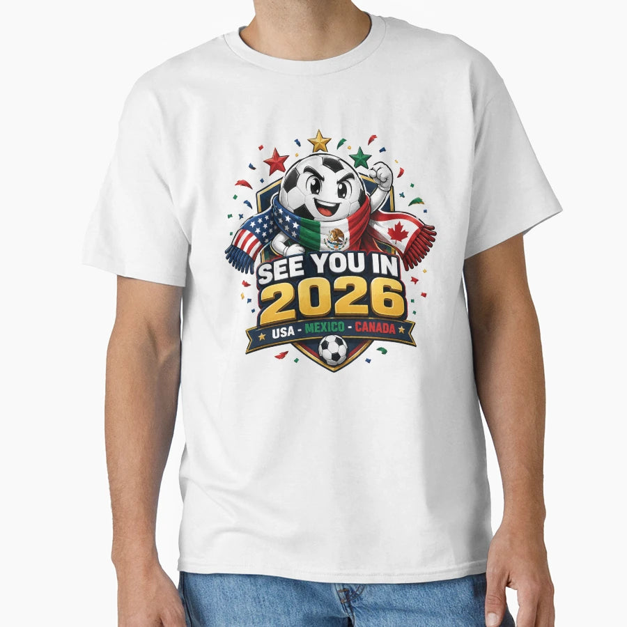 See You 2026 Usa Mexico Canada T-Shirt - Minimalist Print for Adults - T-Shirt, Sweatshirt, Hoodie