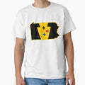 Pittsburgh Football Keystone Flag Map T-Shirt - Custom Art Print Men Women - T-Shirt, Sweatshirt, Hoodie