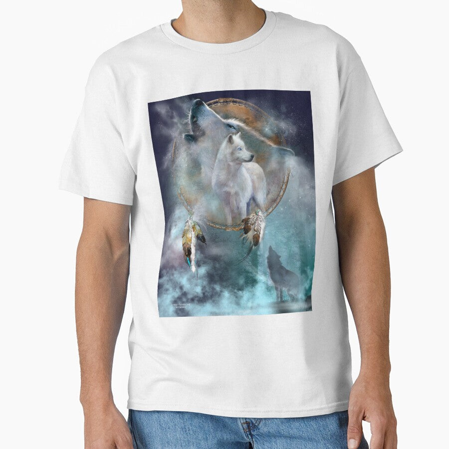 Dream Catcher Spirit Of The White Wolf by Carol - Adult & Kids T-Shirts, Sweatshirts & Hoodies apparel design preview 1