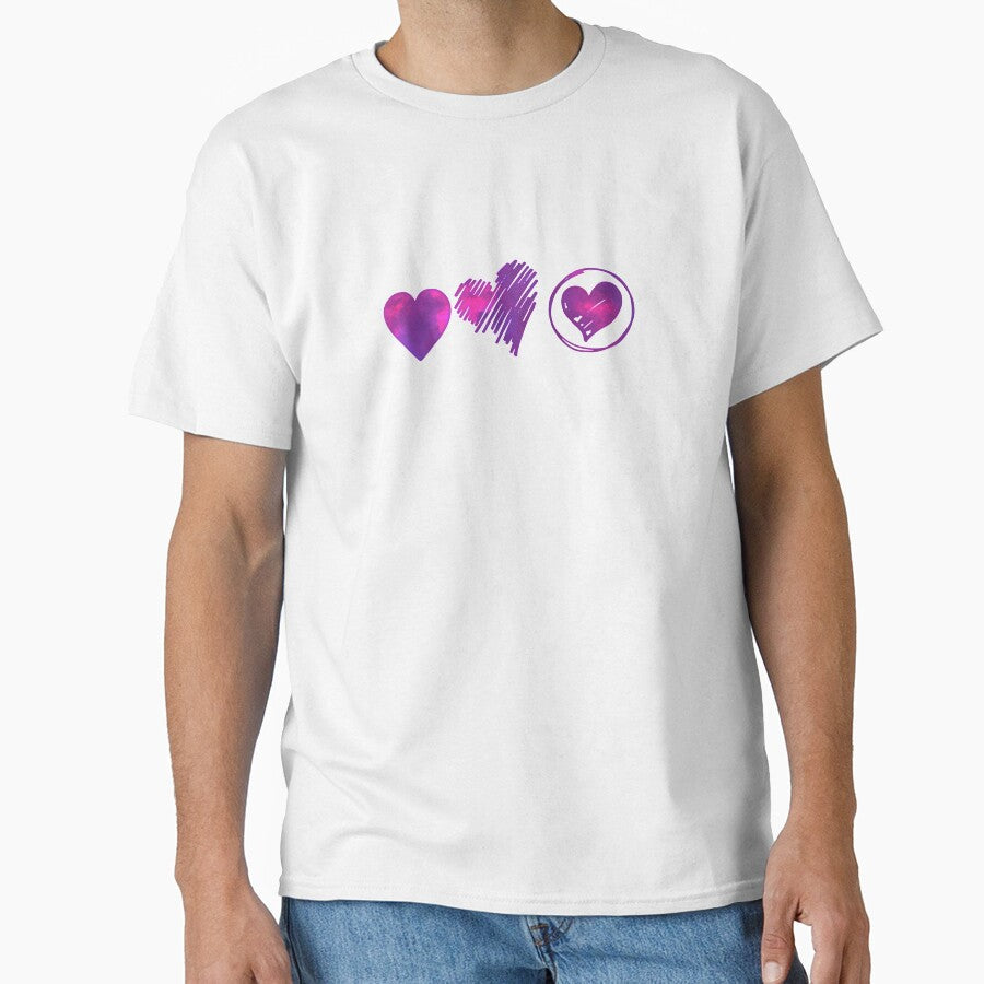 Purple hearts slim fit Essential by DuangpornShea - Adult & Kids T-Shirts, Sweatshirts & Hoodies apparel design preview 1