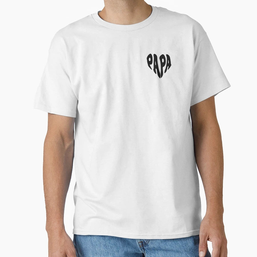 Papa Groovy Heart Shaped Family T-Shirt - Unique Graphic for Adults - T-Shirt, Sweatshirt, Hoodie
