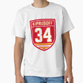 Miikka Kiprusoff Calgary 34 Emblem T-Shirt - Trendy Graphic for Adults - T-Shirt, Sweatshirt, Hoodie