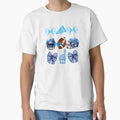 Football Mom Coquette Bow Blue White T-Shirt - Novelty Apparel for Adults - T-Shirt, Sweatshirt, Hoodie