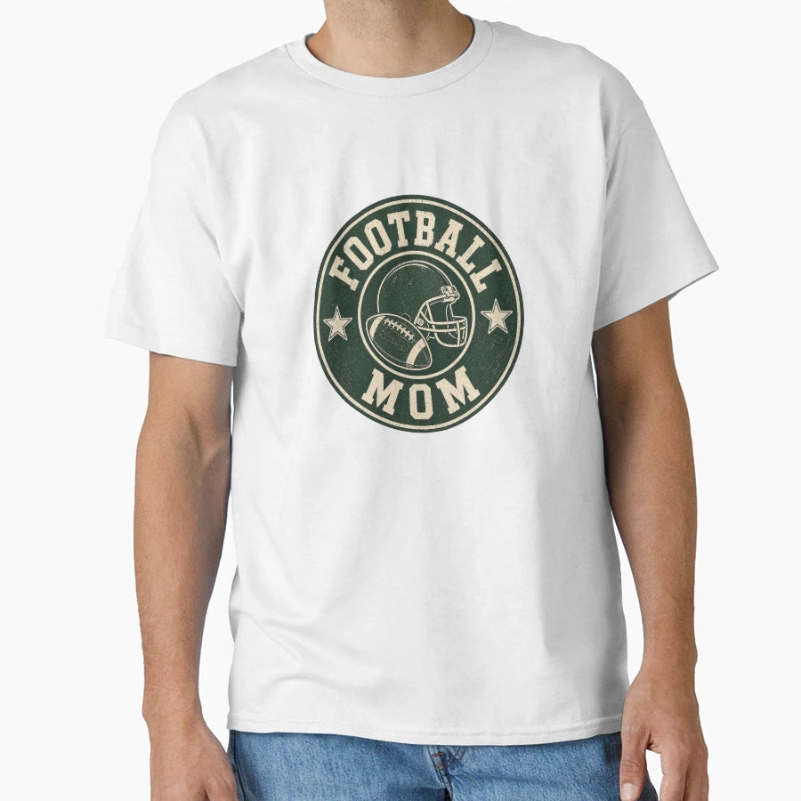 Football Mom Badge T-Shirt - Aesthetic Graphic Unisex - T-Shirt, Sweatshirt, Hoodie