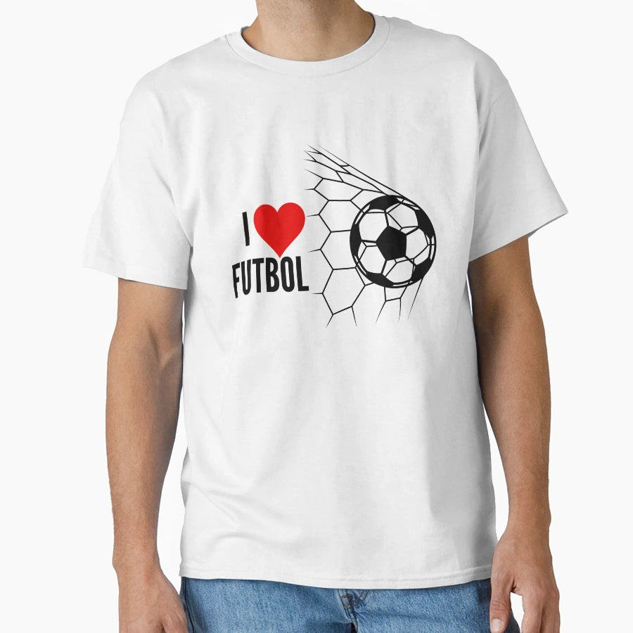 I Love Futbol Football Soccer T-Shirt - Fun Novelty Design for Adults - T-Shirt, Sweatshirt, Hoodie