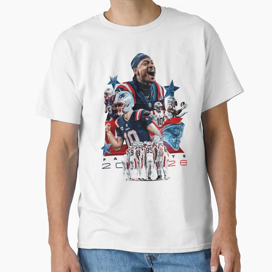 New England Patriots Team T-Shirt - Trendy Graphic for Adults - T-Shirt, Sweatshirt, Hoodie
