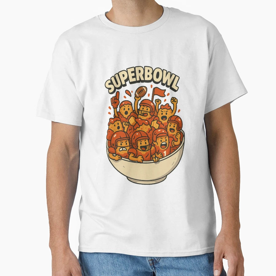 Superbowl Funny Potato Football Cartoon Pun T-Shirt - Trendy Graphic Unisex - T-Shirt, Sweatshirt, Hoodie