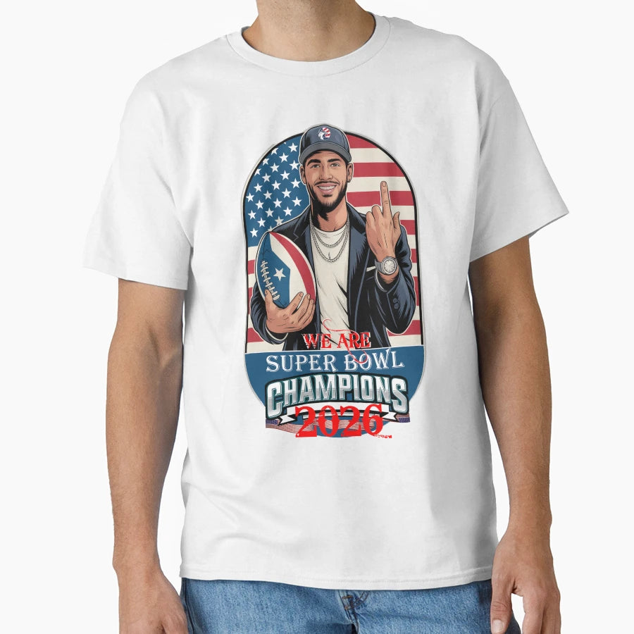 Super Bowl Champions 2026 American T-Shirt - Fun Novelty Design Men Women - T-Shirt, Sweatshirt, Hoodie