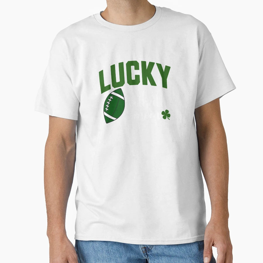 Lucky Football Mom St Patricks T-Shirt - Casual Everyday Wear Men Women - T-Shirt, Sweatshirt, Hoodie