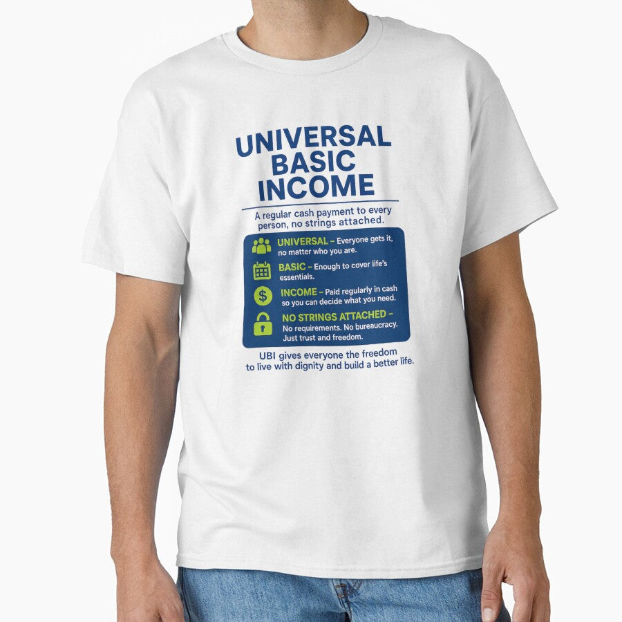 Universal Basic Income Infographic by SociProgress - Adult & Kids T-Shirts, Sweatshirts & Hoodies apparel design preview 1