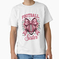 Football Sister Bow Floral Accents T-Shirt - Novelty Apparel Men Women - T-Shirt, Sweatshirt, Hoodie