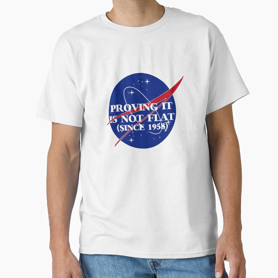 PROVING IT IS NOT FLAT SINCE 1958 T-Shirt_18262654 by - Adult & Kids T-Shirts, Sweatshirts & Hoodies apparel design preview 1