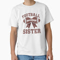 Football Sister Coquette Bow American Game T-Shirt - Trendy Graphic Unisex - T-Shirt, Sweatshirt, Hoodie