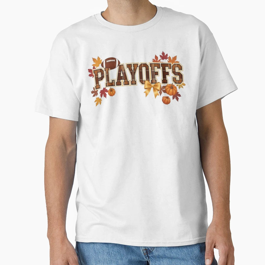 Football Fall Leaf Plaid Pumpkin T-Shirt - Novelty Apparel Men Women - T-Shirt, Sweatshirt, Hoodie