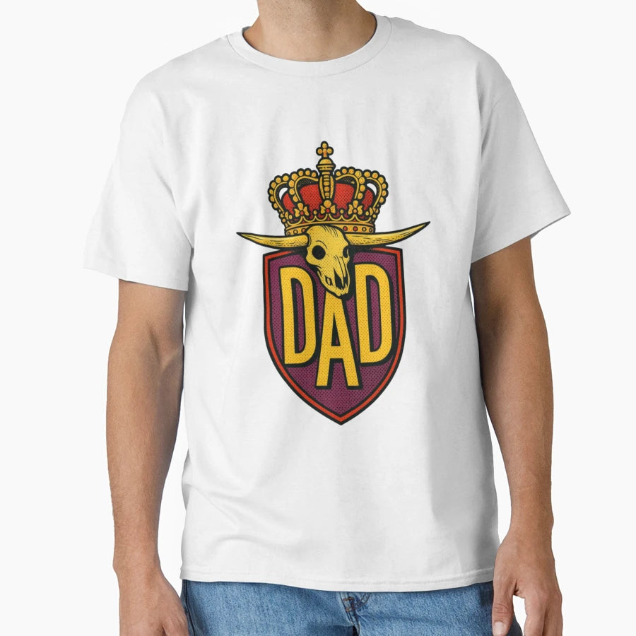 King Dad Shield Illustration T-Shirt - Unique Graphic for Adults - T-Shirt, Sweatshirt, Hoodie