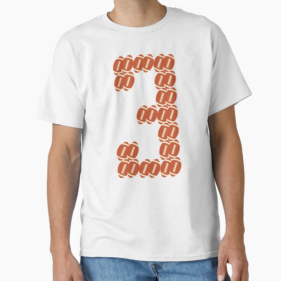 Player Number 3 Three American T-Shirt - Aesthetic Graphic for Adults - T-Shirt, Sweatshirt, Hoodie