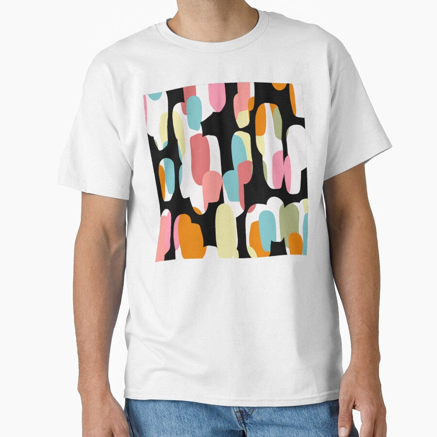 Mid-Century Modern Aqua, Pink, Black Abstract Designs - Adult & Kids T-Shirts, Sweatshirts & Hoodies apparel design preview 1