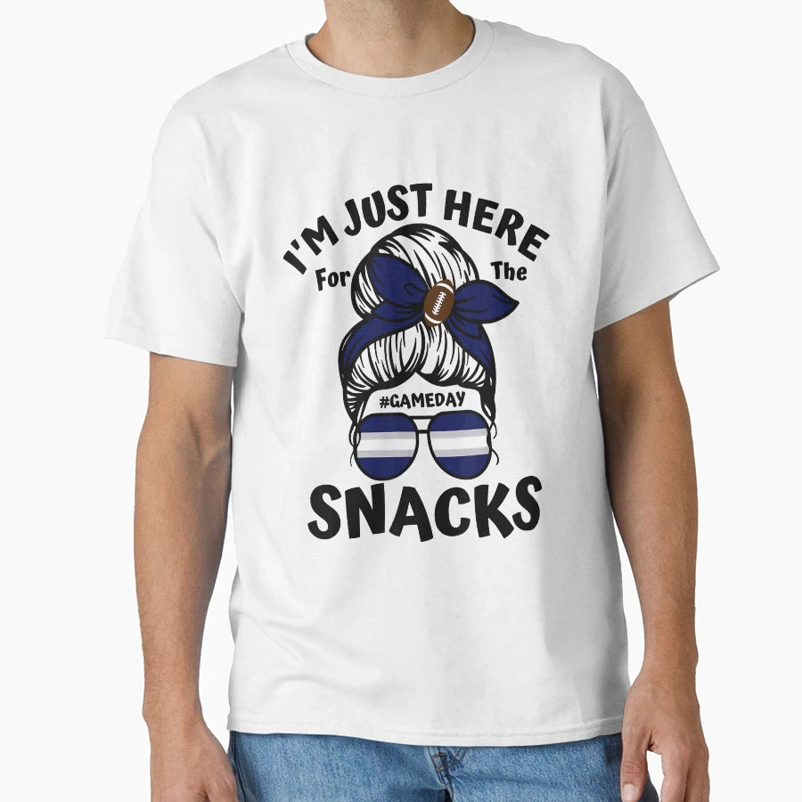 Im Just Here Snacks Football Gameday T-Shirt - Aesthetic Graphic Unisex - T-Shirt, Sweatshirt, Hoodie
