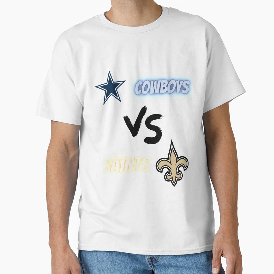 Cowboys Vs Saints T-Shirt - Aesthetic Graphic for Adults - T-Shirt, Sweatshirt, Hoodie