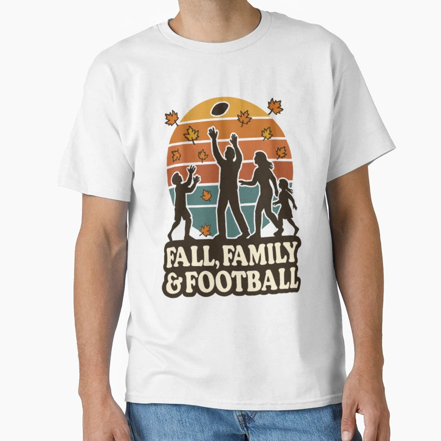 Autumn Family And Football T-Shirt - Minimalist Print for Adults - T-Shirt, Sweatshirt, Hoodie