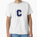 Silver And Navy Varsity Letter C T-Shirt - Casual Everyday Wear Unisex - T-Shirt, Sweatshirt, Hoodie