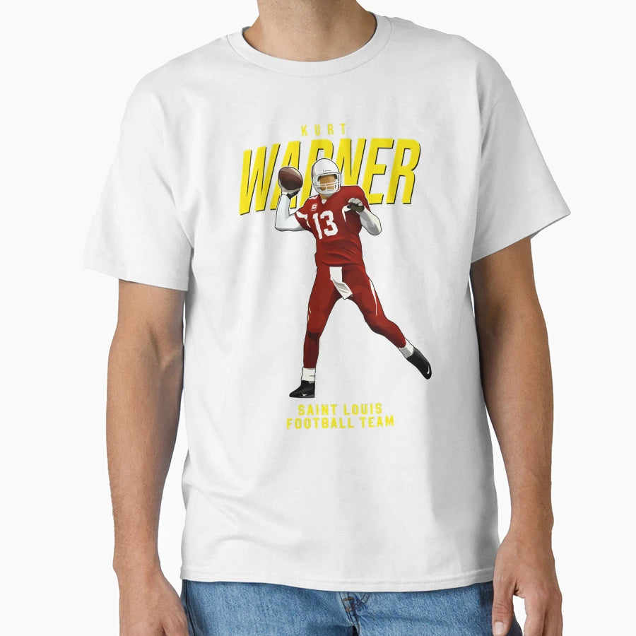 Kurt Warner 13 St Louis Football Team T-Shirt - Novelty Apparel Unisex - T-Shirt, Sweatshirt, Hoodie