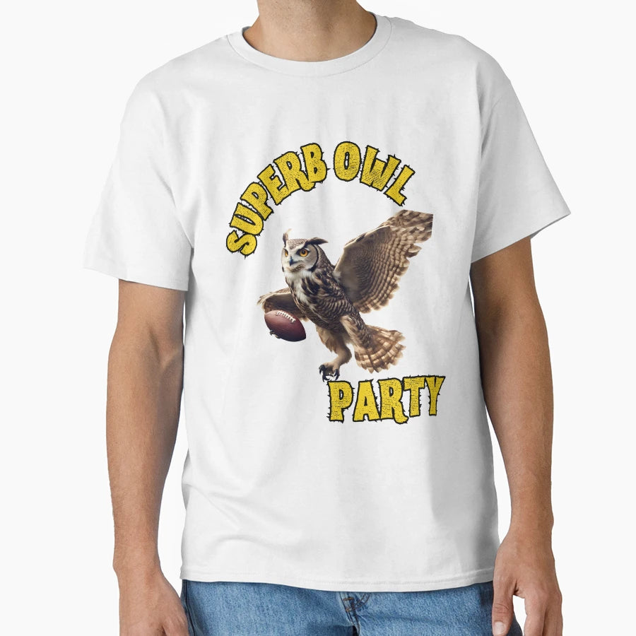 Superb Owl Party And T-Shirt - Aesthetic Graphic for Adults - T-Shirt, Sweatshirt, Hoodie