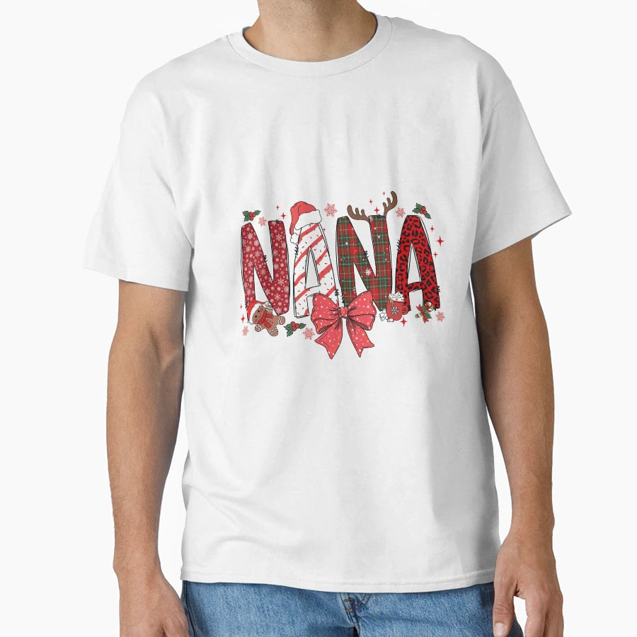 Nana Leopard Plaid Holiday T-Shirt - Casual Everyday Wear for Adults - T-Shirt, Sweatshirt, Hoodie