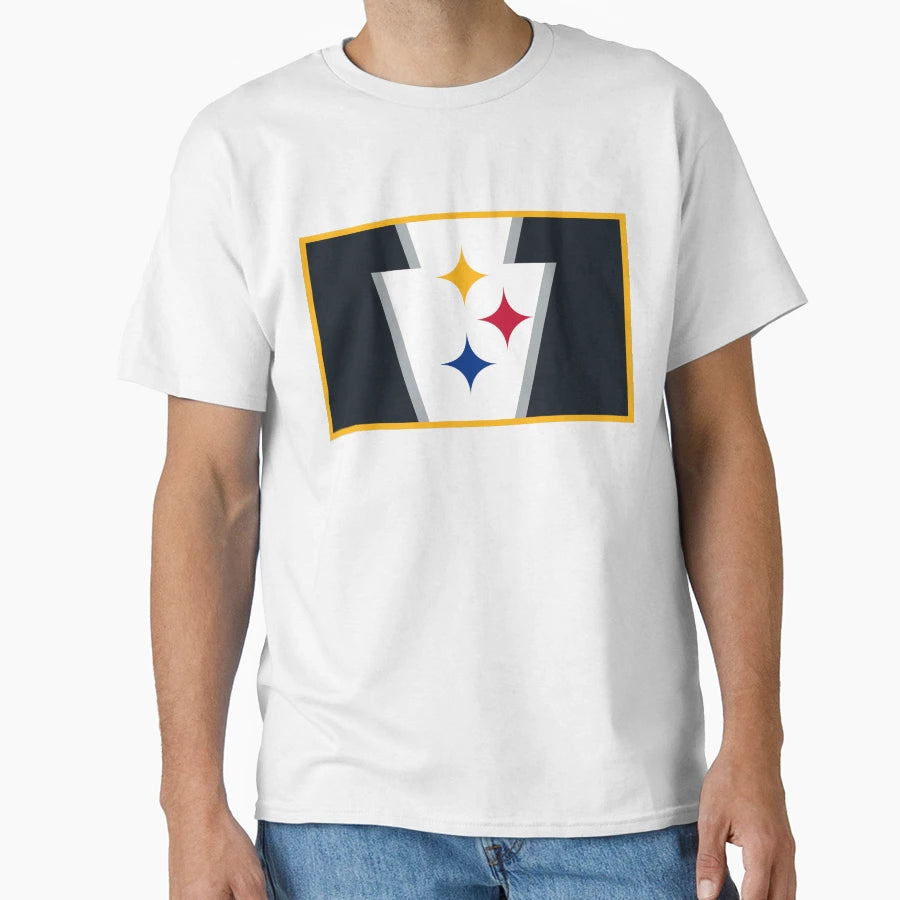Pittsburgh Football Keystone Flag T-Shirt - Minimalist Print Men Women - T-Shirt, Sweatshirt, Hoodie