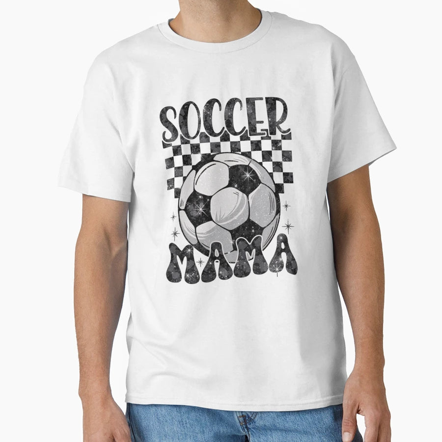 Soccer Mama Glitter T-Shirt - Minimalist Print Men Women - T-Shirt, Sweatshirt, Hoodie