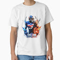 Strong Football Player Holding Football T-Shirt - Aesthetic Graphic Unisex - T-Shirt, Sweatshirt, Hoodie