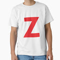 Z Initial Letter Z Red And White T-Shirt - Trendy Graphic Men Women - T-Shirt, Sweatshirt, Hoodie