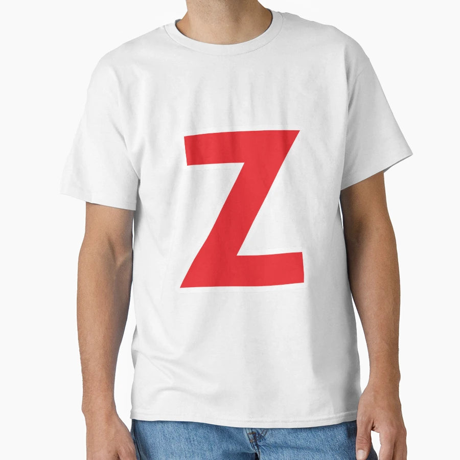 Z Initial Letter Z Red And White T-Shirt - Trendy Graphic Men Women - T-Shirt, Sweatshirt, Hoodie