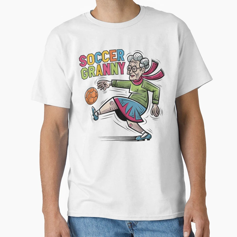 Funny Soccer Granny Soccer Abstract T-Shirt - Fun Novelty Design Men Women - T-Shirt, Sweatshirt, Hoodie