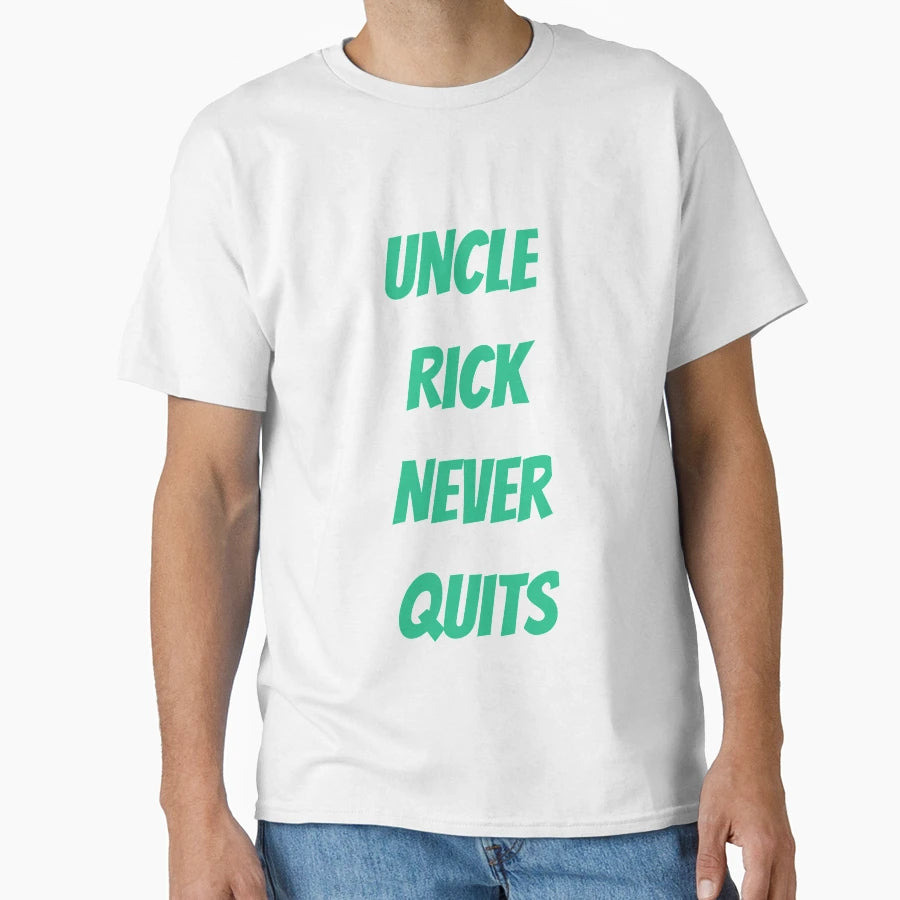 Uncle Rick Never Quits Rick Riordan T-Shirt - Minimalist Print for Adults - T-Shirt, Sweatshirt, Hoodie
