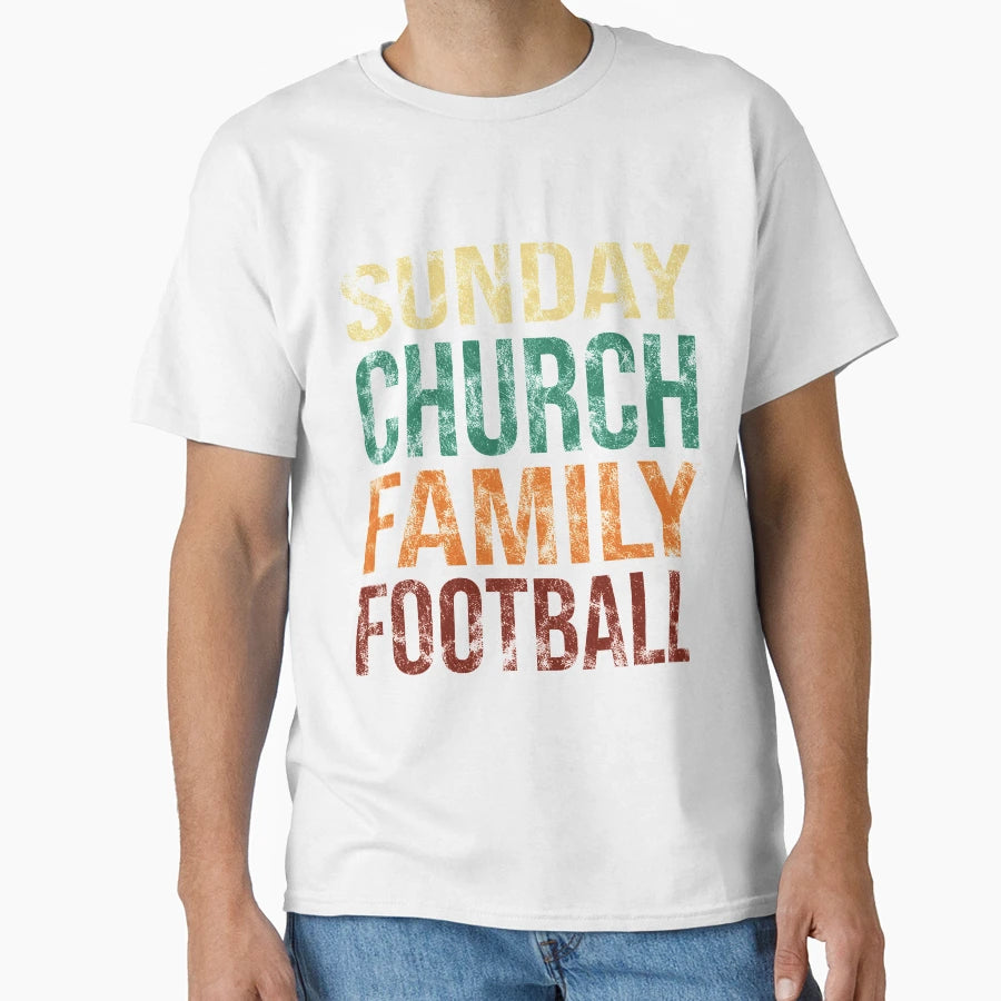 Sunday Church Family Football T-Shirt - Novelty Apparel for Adults - T-Shirt, Sweatshirt, Hoodie