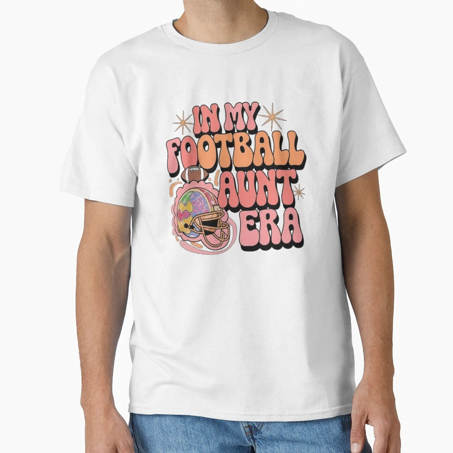 Football Aunt Era Groovy Football T-Shirt - Fun Novelty Design Men Women - T-Shirt, Sweatshirt, Hoodie