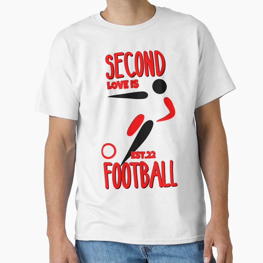 Second Love Is Footbal T-Shirt - Unique Graphic for Adults - T-Shirt, Sweatshirt, Hoodie