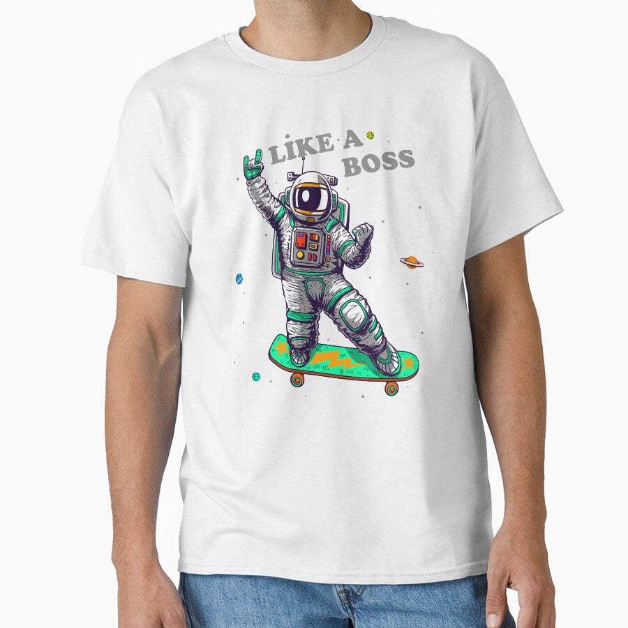 Like a boss (cool astronaut) by hayrpictures - Adult & Kids T-Shirts, Sweatshirts & Hoodies apparel design preview 1
