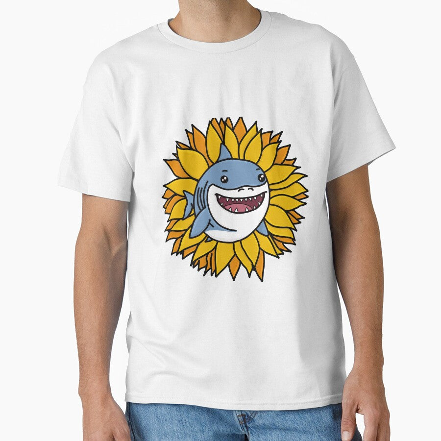 Sunflower shark by Skatehaliak - Adult & Kids T-Shirts, Sweatshirts & Hoodies apparel design preview 1